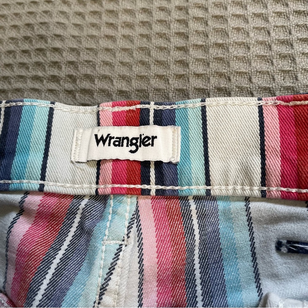 Wrangler Wanderer Flare Jeans 27 x 34 Womens High Rise Stripe Western Stretch - Picture 3 of 9